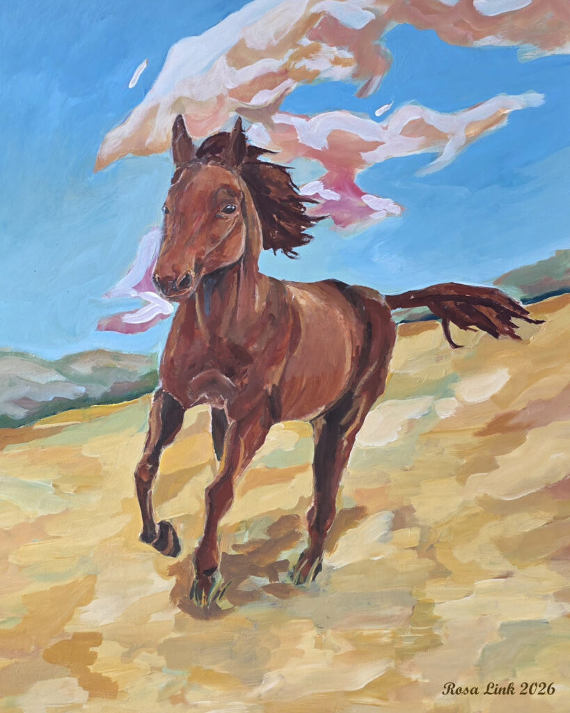 Acrylic Painting of a Horse Running